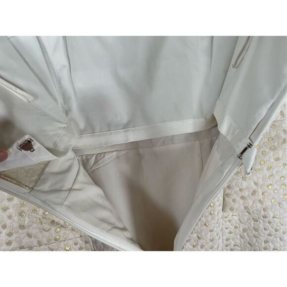 Cynthia Steffe Women's Diandra Metallic Dress Gold Cream Size 12 - Picture 5 of 9